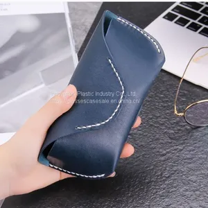 100% Purity Hand-made Leather Eyeglasses Case; Vintage and Crush-resistant Sunglasses Case thumbnail-2