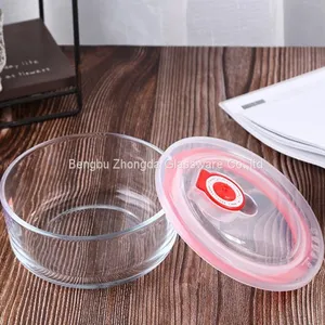 Hot Sale Food Grade Round Freezer Fridge Glass Container thumbnail-1