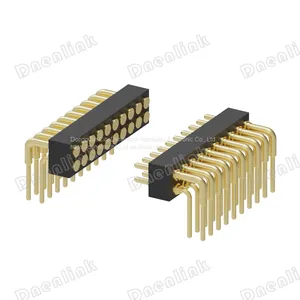 Dnenlink Flat Bottom Type,1.27mm Pitch Three Row H2.0mm DIP Female Pogo Pin Connector thumbnail-1