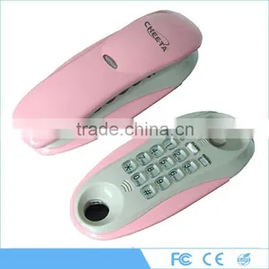 Black ABS Slim Telephone Wall Mounted Phone thumbnail-1