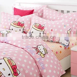 Lovely Cartoon Kids Design Cat Print Double Size Bed Sheet Set Best Selling Items Kids Bedroom Set Girls Set thumbnail-2