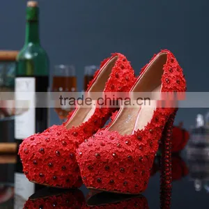 C71578A Lace up 12cm High Heels Women Bridal Wedding Shoes Women Prom Shoes thumbnail-4
