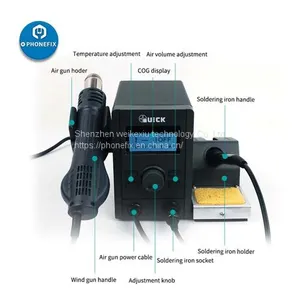 QUICK 715 2 IN 1 Heat Air Gun Rework and Soldering Station With QUICK 936A Soldering Iron thumbnail-2
