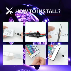 Hot Selling Fancy Colorful Dream Decorative Wall Lights Indoor WS2811 Pixels 12V Strip Light RGB Led Strip Light Kit thumbnail-5