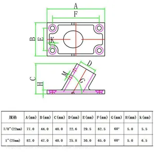 ISURE MARINE 316 Stainless Steel 1inch 60 Degree Boat Hand Rail Fitting Rectangular Stanchion Base thumbnail-5