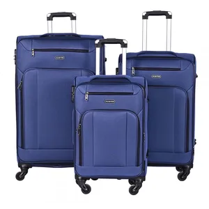 Brown 20 24 28 Inch Polyester Fabric Rolling Trolley Bags Set Cloth Suitcase Luggage Spinner Wheel China Pengteng Factory thumbnail-5