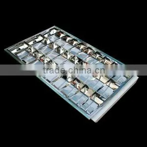 T8 Grille/Louver Fitting 3X40W White Base and Border thumbnail-1