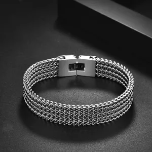 Fashion Men Cuban Bracelet Stainless Steel Women Bracelet On Hand For Couple Unisex Wrist Chain Jewelry thumbnail-5