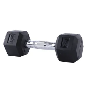 Wavar® Black Rubber Coated Hex Dumbbell Manufacturer | Commercial Gym Free Weights Supplier & Factory thumbnail-2