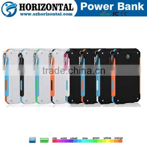 New Design Power Bank 8000mah ,professional Waterproof Power Bank , Power Bank With Hook ,flashlight Compass and Solar Charger thumbnail-1