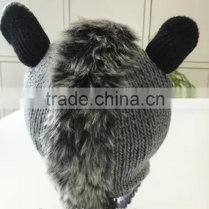 High Quality Wholesale Knitted Cute Donkey Children's Animal Winter Hat thumbnail-3