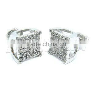 Sterling Silver Jewelry Wholesale White Gold Plated Womens Fashion Cheap Wholesale Stud Earrings thumbnail-2