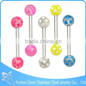 Factory Wholesale Piercing Surgical Steel Woman Loves Printed Logo Tongue Ring thumbnail-4