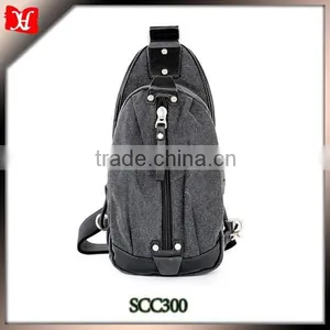 Smart Style Canvas Leather Chest Bag for Men thumbnail-1