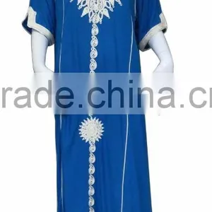 the Newest Short Sleeves Maxi Dress With From Front to Hem Rope Embroidery thumbnail-2