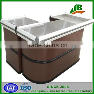 Stainless Steel Checkout Counter Used in Supermarket thumbnail-1