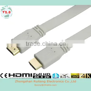 V1.4 Flat HDMI Cable With Ethernet and Gold Connector Support 3D thumbnail-1