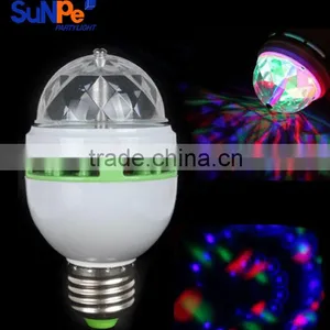 E27 E26 B22 Factory Price Rotating Moving Head RGB DIsco Led Strobe Light Bulb thumbnail-5