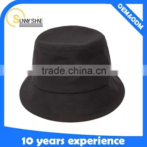 Custom 100% Cotton Black Plain Blank High Quality Bucket Hats thumbnail-4