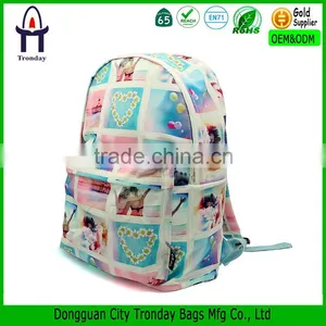 Fashion Colorful Backpack Bag Canvas Polyester Backpack for Teenage Girls thumbnail-1