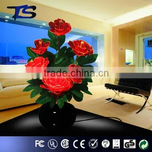 2017 New Design LED Color Change Big Power Fiber Optic Flowers -Red Penoy With Color Change Funtion for Home Decorative thumbnail-1