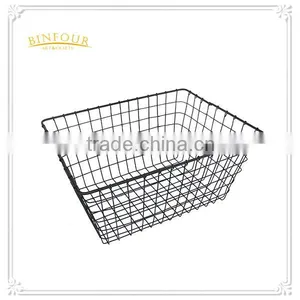Metal Black Powder Coating Storage Baskets thumbnail-1