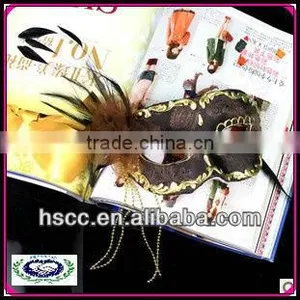 Top Grade Pulp Venetian Handmade Bronze Gold Masquerade Party Mask thumbnail-1