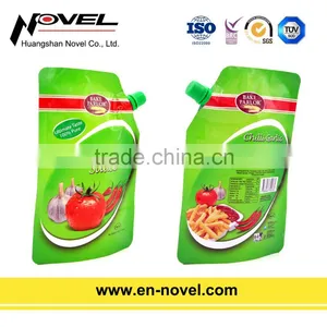 Customized Plastic Stand Up Pouch for Liquid Sauce Packaging thumbnail-2