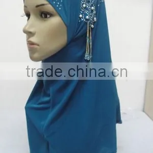 H284 New Style One Piece Hijab With Handmade Chains and Beadings thumbnail-2