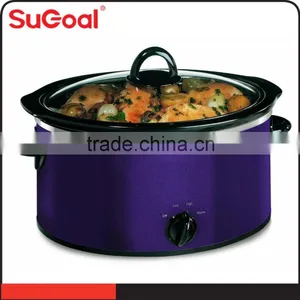Purple SS Outer Boday Ceramic Inner Pot Slow Cooker thumbnail-1