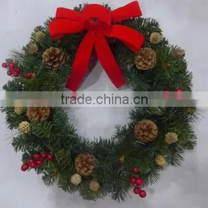 2016 New Design Artificial Green PVC Decorated Christmas Wreath thumbnail-1