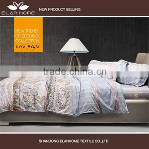 100% Cotton 133*72 40s*40s Reactive Printting Luxury Bed Sheet With Zipper thumbnail-1