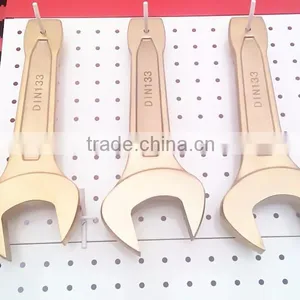 Nonsparking Aluminum Bronze High Quality Gold CU AlloyDIN744 Striking Open End Wrench,Explosion-proof Slogging Open Spanner thumbnail-1