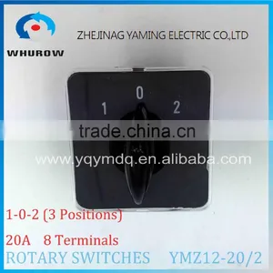 YM Rotary Switch YMZ12-20/2 Changeover Cam Combination Switch 2 Poles 3 Positions 8 Terminals 20A Ui 690V Sliver Point Contacts thumbnail-4