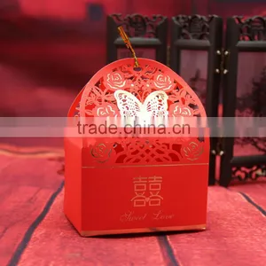 2016 New Arrival Laster Cut Favor Box/Butterfly Wedding Candy Box/ Custom Made Gift Box thumbnail-3
