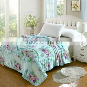 2016 Warm Colorful Floral Flower Printing Cotton Blanket thumbnail-4