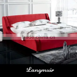 Modern Leather Bed Red Leather Bed F015 thumbnail-1