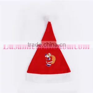 Christmas Supplies Cheap Wholesale Cute Santa Claus Logo Christmas Hat Plain 2015 thumbnail-2