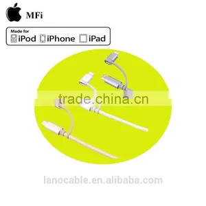 1m MFi Certified Nylon Braided 2 in 1 Charger Cable thumbnail-2