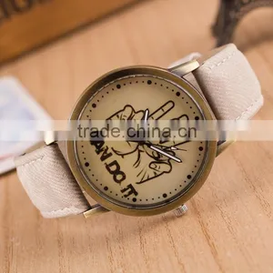 2016 Vintage Fashion Watch,i Can do it Leather Watch Jewelry thumbnail-2
