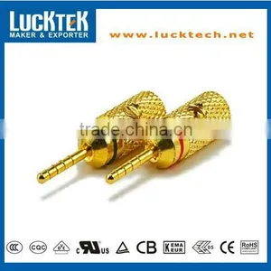 Glod Plated Connector Speaker Plug With Screw Lock thumbnail-1