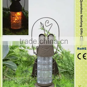 Garden Solar Rusty Locust Lantern Light thumbnail-1