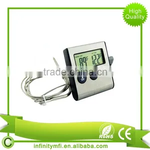 Digital Thermometer for Oven Digital LCD Display Probe Food Thermometer Timer Cooking Kitchen BBQ Meat thumbnail-1