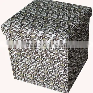 Stronger!! Flower PVC Leather Folding Storage Ottoman thumbnail-1