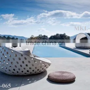 Poly Rattan Sun Lounger With Canopy for Resort (1.2mm Alu Frame With Powder Coated, 5cm Thickness Cushion With 250gr Polyester) thumbnail-2