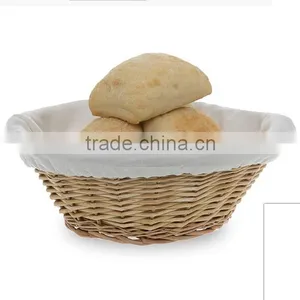 Natural Willow Bowl With Cloth Liner Bread Basket thumbnail-1