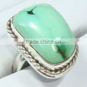 Indian Silver Ring, Tibetan Turquoise Ring, Fashion Ring thumbnail-1