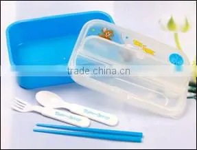 ABS+PP Lunch Box With Fork ,chopsticks and Spoon .CMYK+White (Heat Transfer). Can be Used for Microwave thumbnail-2