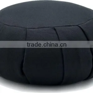 Tall Meditation Zafu Cushion in Natural Cotton Fabric thumbnail-5