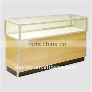 2012 Rectangular Glass Jewelry Showcase With Wooden Base thumbnail-1